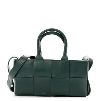BOTTEGA VENETA Nappa Maxi Intreccio Mini Arco East West Tote Emerald Green