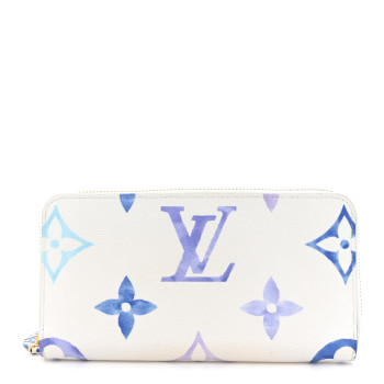 LOUIS VUITTON Monogram Giant By The Pool Zippy Wallet Resort Blue