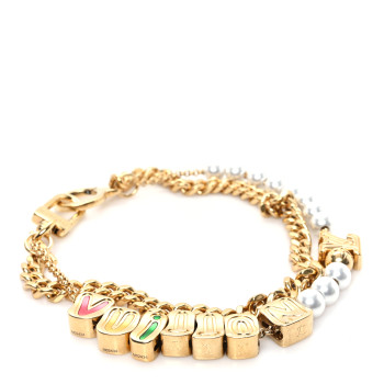 LOUIS VUITTON Metal Monogram Vuitton Belt Chain Gold Multicolor