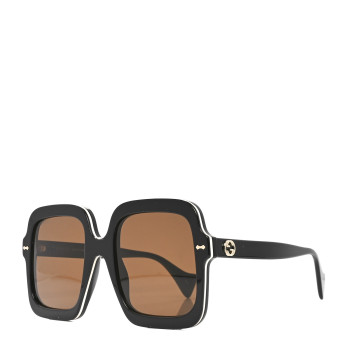 GUCCI Acetate Round Frame Sunglasses GG1241S Black White