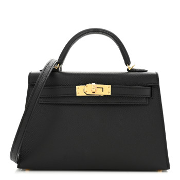 HERMES Epsom Mini Kelly Sellier 20 Black