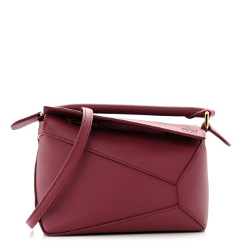 LOEWE Calfskin Mini Puzzle Edge Bag Crimson