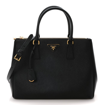 PRADA Saffiano Lux Large Galleria Double Zip Tote Black