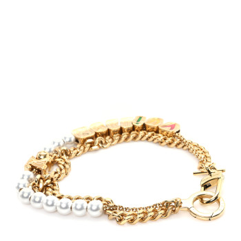 LOUIS VUITTON Metal Monogram Vuitton Belt Chain Gold Multicolor