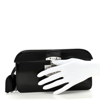 GUCCI Regent Calfskin Small Lady Lock Briefcase Clutch Black