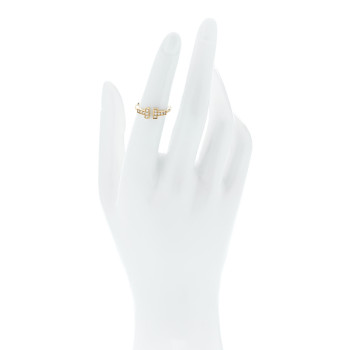 TIFFANY 18K Yellow Gold Diamond T Wire Ring 50 5.5