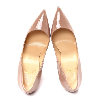 CHRISTIAN LOUBOUTIN Patent So Kate 120 Pumps 37.5 Nude