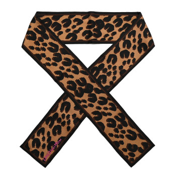 LOUIS VUITTON Silk Leopard Bandeau Scarf Marron