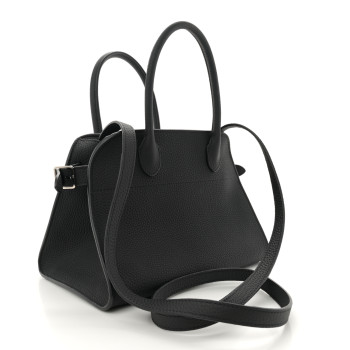 THE ROW Grained Calfskin Soft Margaux 10 Bag Black