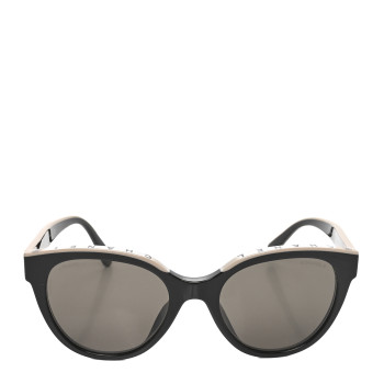 CHANEL Acetate CC Butterfly Sunglasses 5414-A Black Beige