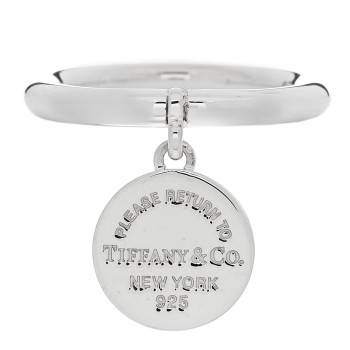 TIFFANY Sterling Silver Return to Tiffany Round Charm Ring 50 5.5