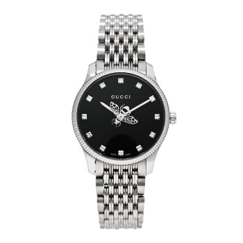 GUCCI Stainless Steel 29mm G-Timeless Bee Quartz Watch Black