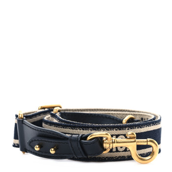 CHRISTIAN DIOR Canvas Embroidered Shoulder Strap Black
