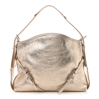 GIVENCHY Metallic Calfskin Medium Voyou Bag Dusty Gold