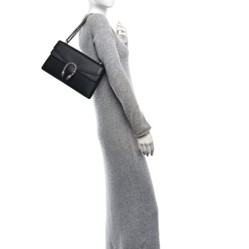GUCCI Pebbled Calfskin Small Dionysus Shoulder Bag Black
