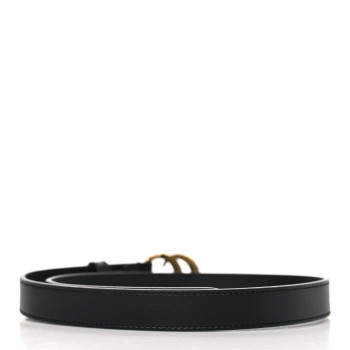 GUCCI Calfskin Pearl Double G 20mm Belt  65 26 Black Cream