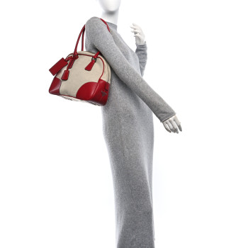 PRADA Canapa Cinghiale Bowler Bag Corda Fuoco