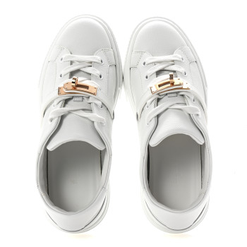 HERMES Epsom Calfskin Day Sneakers 37.5 White