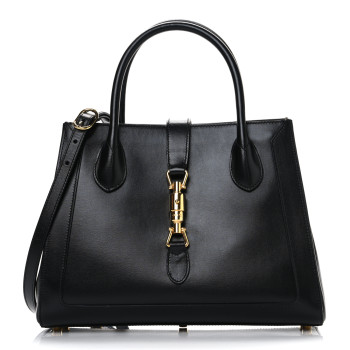 GUCCI Boarded Plutone Calfskin Medium Jackie 1961 Tote Black