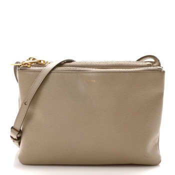 CELINE Liege Calfskin Small Trio Crossbody Bag Taupe