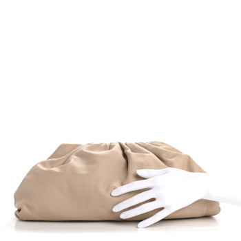 BOTTEGA VENETA Smooth Butter Calf The Pouch Oversized Clutch Plaster