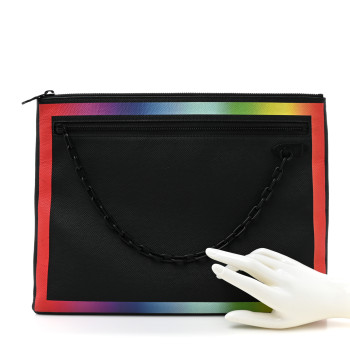 LOUIS VUITTON Taiga Rainbow Pochette A4 Black