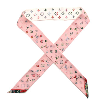 LOUIS VUITTON Silk Monogram LV Garden Bandeau Pink