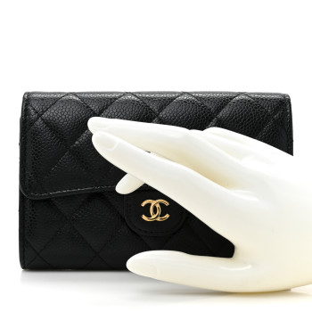 CHANEL Caviar Quilted Medium Flap Wallet Black