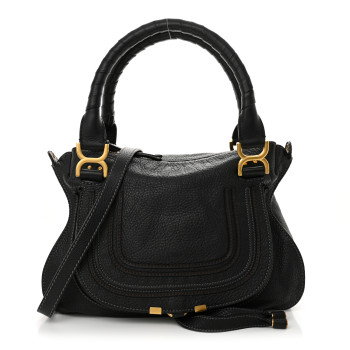 CHLOE Calfskin Medium Marcie Satchel Black