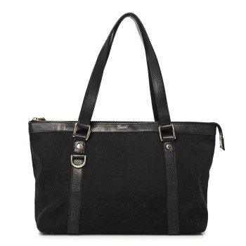 GUCCI Monogram Medium Abbey Tote Black