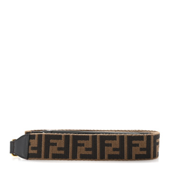 FENDI Ribbon Vitello Century FF 1974 Flat Studded Strap You Fango Marrone Ebano