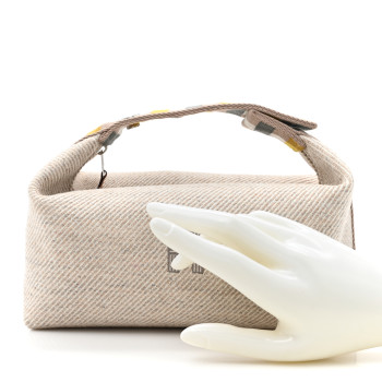 HERMES Wool Small Au Carre Bride-A-Brac Pouch Seigle