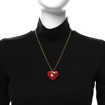 LOUIS VUITTON Inclusion Heart Necklace Pomme D'Amour