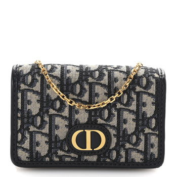 CHRISTIAN DIOR Oblique Nano 30 Montaigne Pouch Blue