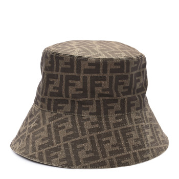 FENDI Poyester FF Reversible Bucket Hat S Tobacco Beige