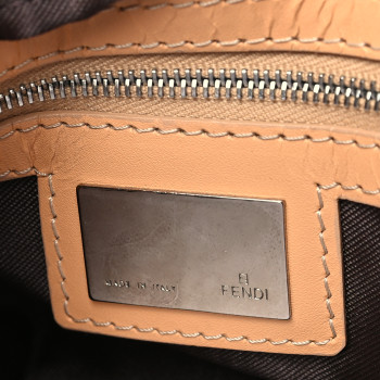 FENDI Zucchino Vitello Mama Baguette Dark Brown Gold 1687329