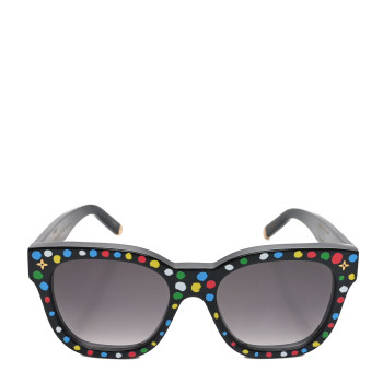 LOUIS VUITTON LV X YK Acetate Painted Dots Sunglasses Z1903W Black Multicolor