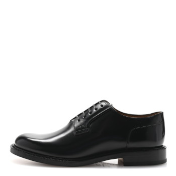 CHRISTIAN DIOR Calfskin Mens Derby Shoes 42 Black