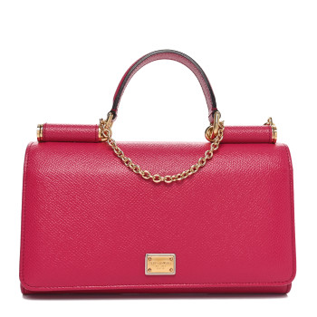 DOLCE & GABBANA Dauphine Mini Miss Sicily Chain Wallet Pink