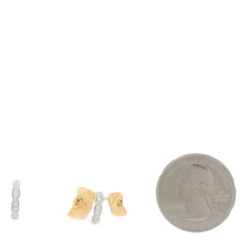 CHANEL 18K Yellow White Gold Diamond Coco Crush Earrings