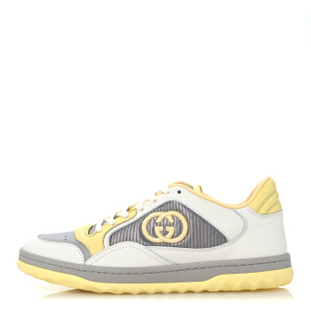 GUCCI Dali Soft Calfskin Womens Mac80 Sneakers 38 Off White Grey Sky Yellow