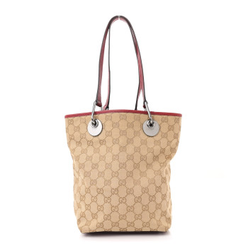 GUCCI Monogram Small Eclipse Tote Red
