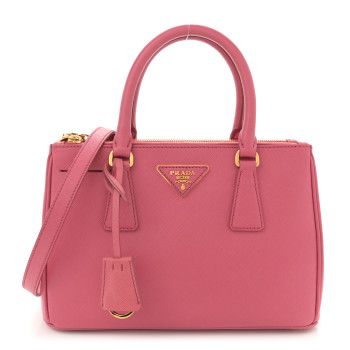 PRADA Saffiano Lux Mini Galleria Double Zip Tote Tamaris
