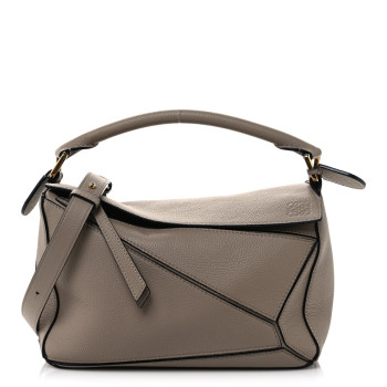LOEWE Grained Calfskin Small Puzzle Bag Sand
