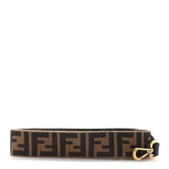 FENDI Ribbon Vitello Century FF 1974 Flat Studded Strap You Fango Marrone Ebano