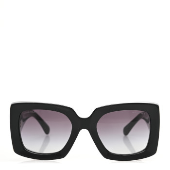 CHANEL Acetate Rectangle Sunglasses 5435 Black
