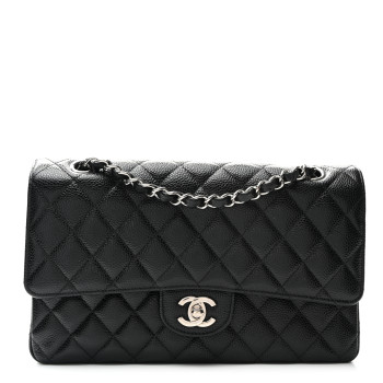 CHANEL Caviar Quilted Medium Double Flap Black