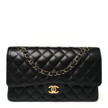 CHANEL Caviar Quilted Medium Double Flap Black