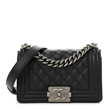 CHANEL Caviar Quilted Small Boy Flap Black