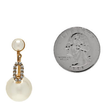 CHRISTIAN DIOR Crystal Pearl My ABCDior O Tribale Earring Gold